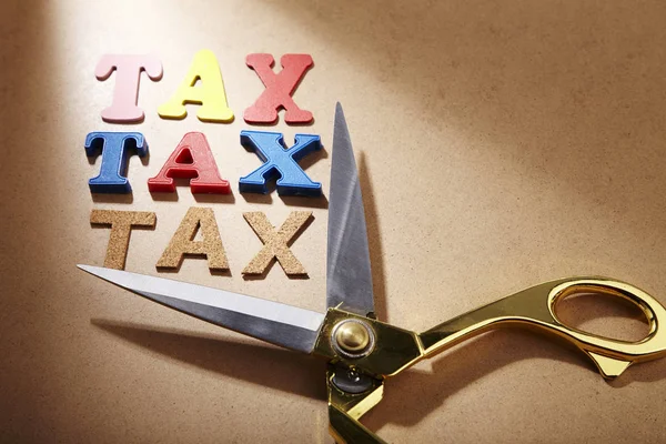 Cutting Tax Refund Concept — Stock Photo, Image