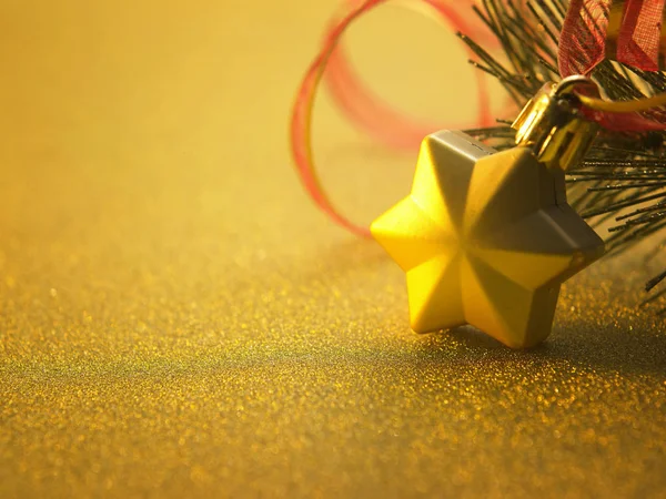 Golden Star Shape Christmas Decoration Ornament — Stock Photo, Image