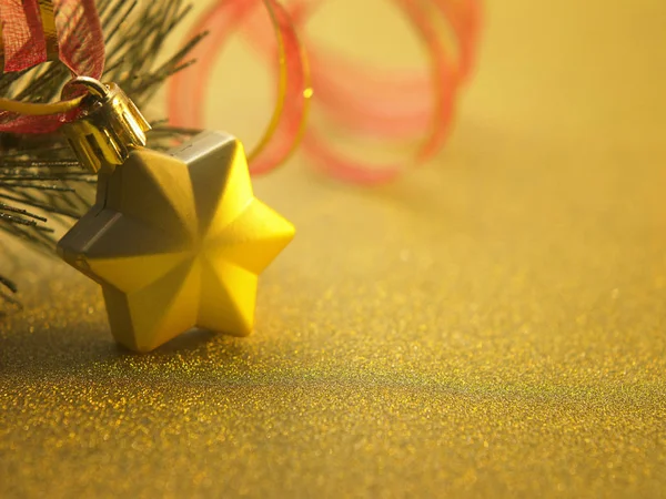 Altın Yıldız Şekli Noel Dekorasyon Süsleme — Stok fotoğraf