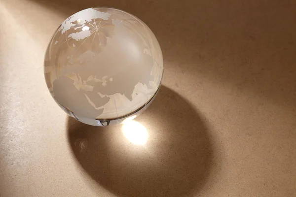 Glass Globe Woden Background — Stock Photo, Image