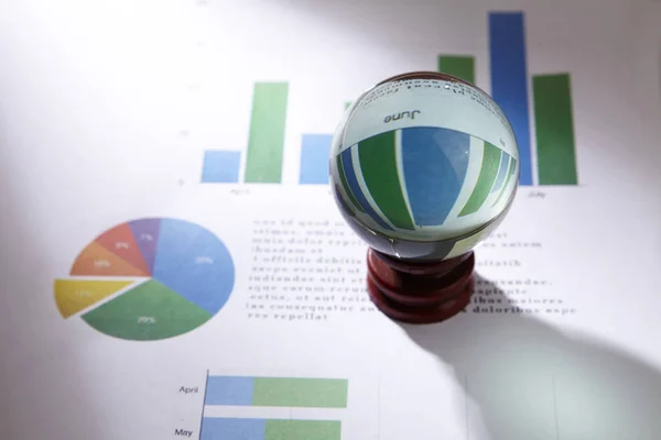 Crystal Ball Business Report — Stock Photo, Image