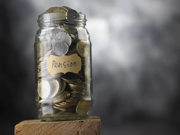 Saving Concept Saving Jar Coins — Stock Photo, Image