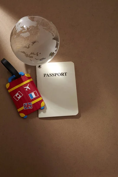 Скляна Куля Багажна Поїздка Паспорт — стокове фото