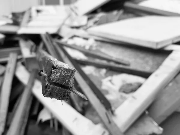 Tableros viejos, reparación y residuos de construcción — Foto de Stock