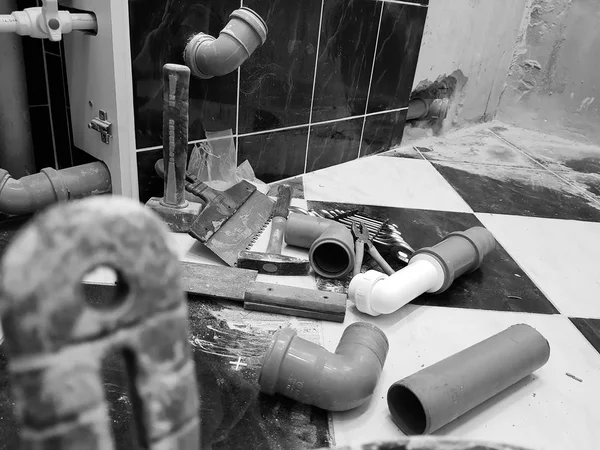 Reparação - construção com ferramentas martelo, marreta, alicate e chaves — Fotografia de Stock