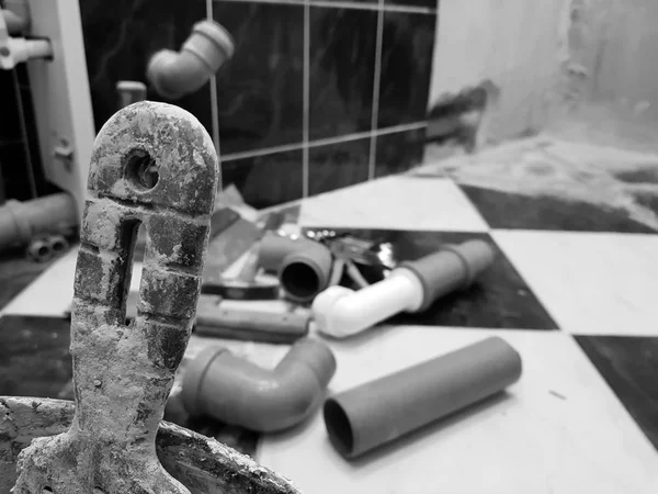Reparação - construção com ferramentas martelo, marreta, alicate e chaves — Fotografia de Stock