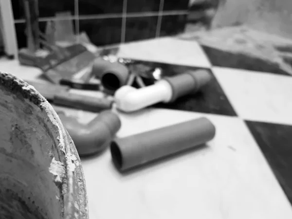 Reparación - construcción con herramientas martillo, martillo, alicates y llaves — Foto de Stock