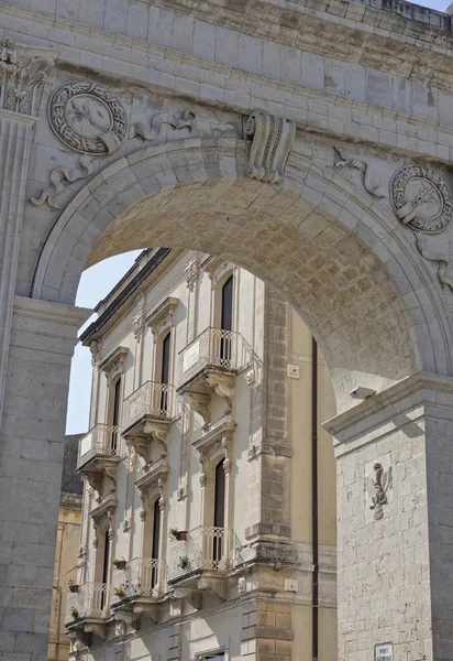 Italy Sicily Noto Siracusa Province Baroque Building Porta Reale Stone — Stock Photo, Image