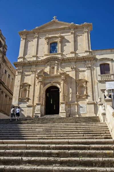 イタリア シチリア島 シラクサ県 バロック フランチェスコ教会ファサード 世紀交流 — ストック写真