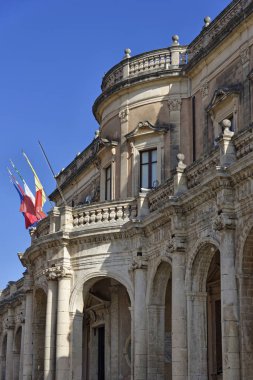 İtalya, Sicilya, noto (siracusa Eyaleti), ducezio Sarayı Barok Cephesi (1746)