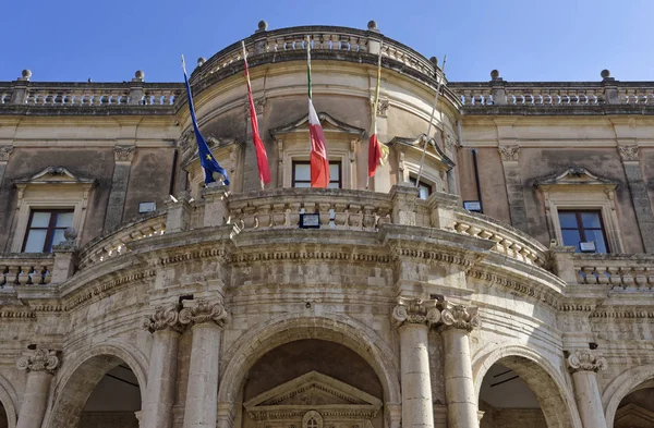 Italia Sicilia Noto Provincia Siracusa Palacio Ducezio Fachada Barroca 1746 —  Fotos de Stock