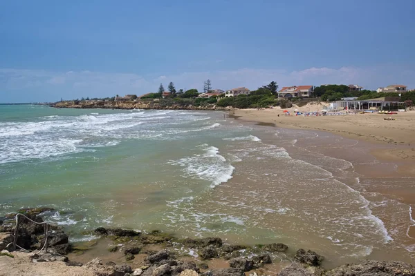 Italië Sicilië Middellandse Zee Uitzicht Siciliaanse Zuid Oostelijke Kust Strand — Stockfoto