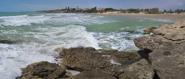 Itália Sicília Mar Mediterrâneo Vista Costa Siciliana Sudeste Praia Torre — Fotografia de Stock