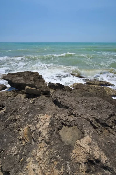 Italy Sicily Mediterranean Sea View Sicilian South Eastern Rocky Coastline — Stock Photo, Image