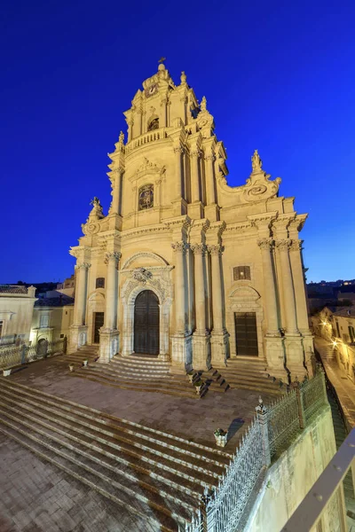 Itália Sicília Ragusa Ibla Vista Fachada Barroca Catedral São Jorge — Fotografia de Stock