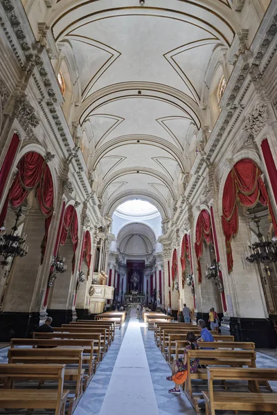 Italy Sicily Ragusa Ibla June 2018 Interiors Baroque George Cathedral — Stock Photo, Image