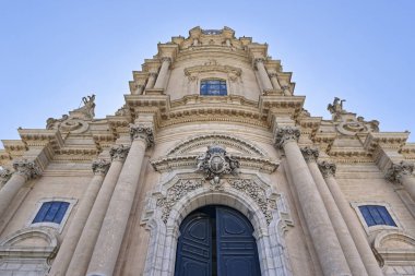 İtalya, Sicilya, Ragusa Ibla, görünümü barok St. George's Cathedral cephe