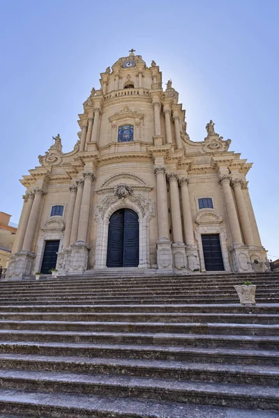 Italia Sicilia Ragusa Ibla Vista Fachada Barroca Catedral San Jorge — Foto de Stock