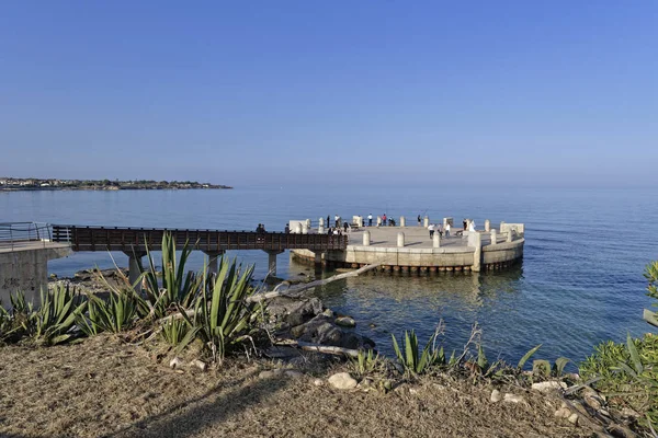 Italy Sicily Mediterranean Sea Marina Noto Siracusa Province People Concrete — Stock Photo, Image