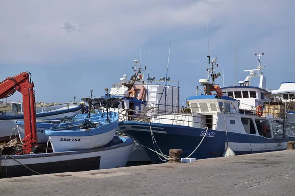 Italy Sicily Portopalo Capo Passero Fishing Boats Port — Stock Photo, Image