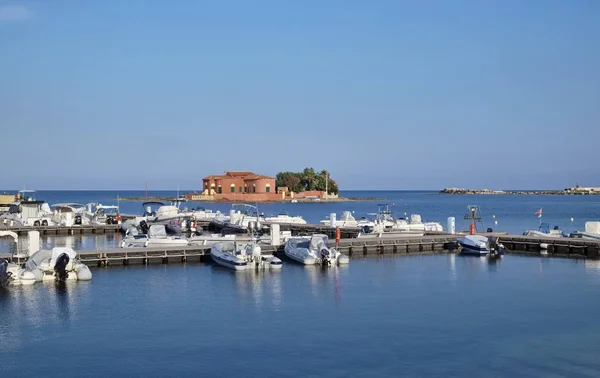 Italië Sicilië Marzamemi Siracusa Provincie Juli 2018 Panoramisch Uitzicht Jachthaven — Stockfoto