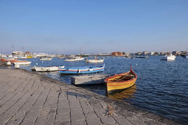 Talya Sicilya Marzamemi Siracusa Eyaleti Balıkçı Tekneleri Marina — Stok fotoğraf