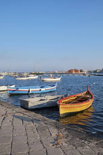 Olaszország Szicília Marzamemi Siracusa Megye Marina Halászhajók — Stock Fotó