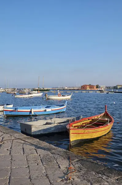 Italy Sicily Marzamemi Siracusa Province Fishing Boats Marina — Stock Photo, Image