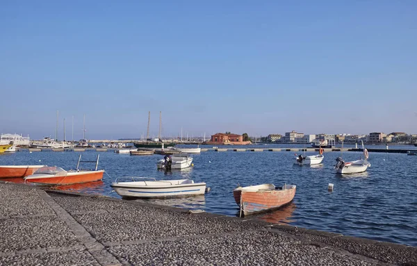 Italia Sicilia Marzamemi Provincia Siracusa Barcos Pesca Puerto Deportivo — Foto de Stock