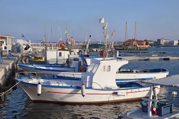 Італія Сицилія Marzamemi Провінція Сіракузи Риболовецькі Судна Порту — стокове фото