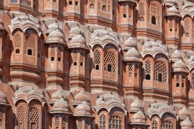 Hindistan. Rajasthan, Jaipur, rüzgarlar Palace cephe (Hawa Mahal), 1799 Maharaja Sawai Pratap Singh tarafından inşa