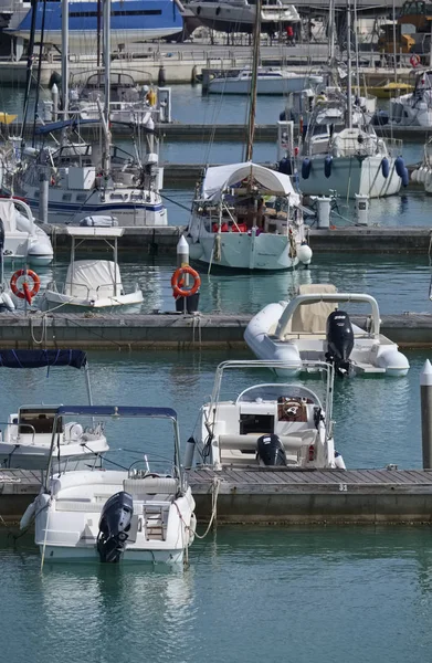 Italy Sicily Mediterranean Sea Marina Ragusa July 2018 Motor Boats — Stock Photo, Image