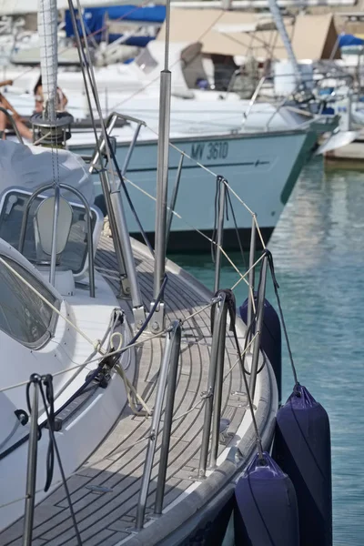 Italy Sicily Mediterranean Sea Marina Ragusa Sailing Boats Port — Stock Photo, Image