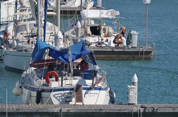 Italie Sicile Méditerranée Marina Ragusa Juillet 2018 Voiliers Dans Port — Photo