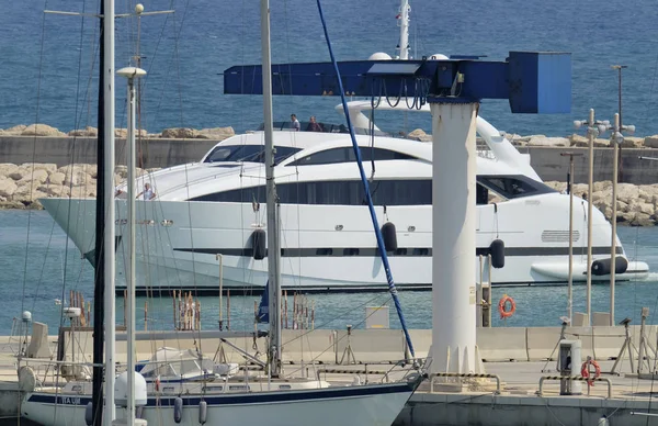 Italia Sicilia Mar Mediterraneo Marina Ragusa Agosto 2018 Grande Yacht — Foto Stock