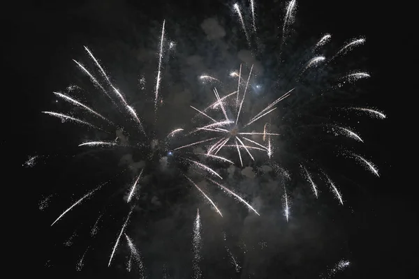 Italy Sicily Marina Ragusa Fireworks Night — Stock Photo, Image