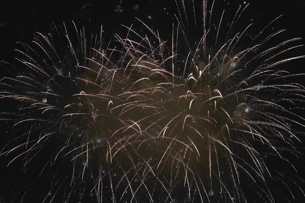 Talya Sicilya Marina Ragusa Gece Havai Fişek — Stok fotoğraf