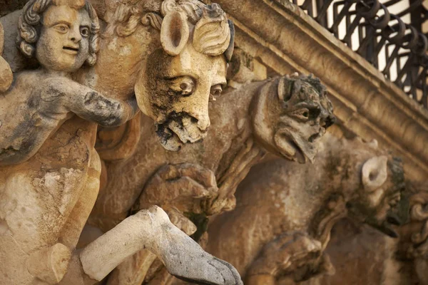 Talya Sicilya Scicli Ragusa Ili Unesco Baroque Fava Sarayı Cephesi — Stok fotoğraf