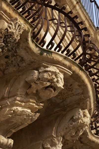 Italië Sicilië Scicli Provincie Ragusa Baroque Beneventano Palace Gevel Decoratieve — Stockfoto