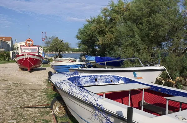 Italien Sizilien Mittelmeer Sampieri Provinz Ragusa Oktober 2018 Fischerboote Land — Stockfoto