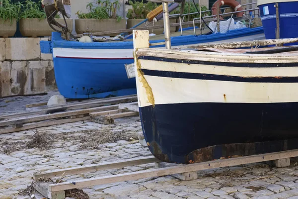 Italien Sizilien Mittelmeer Sampieri Provinz Ragusa Fischerboote Land — Stockfoto