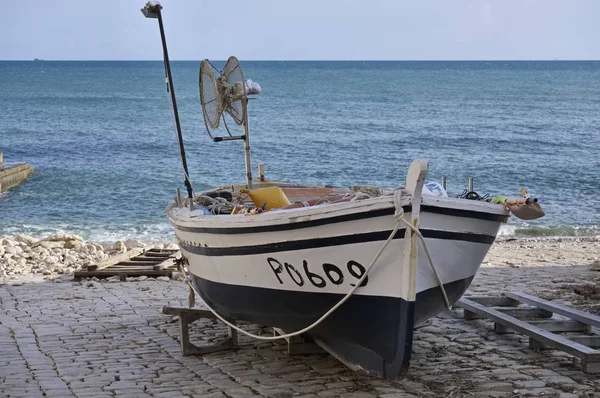 意大利的西西里岛 地中海 Sampieri 古沙省 木制渔船的船靠岸 — 图库照片