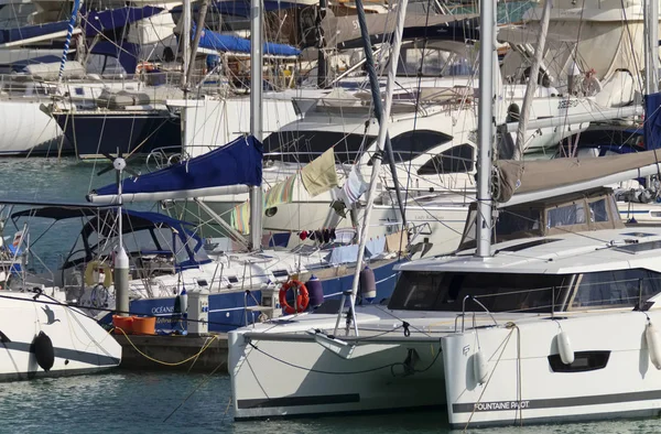 Olaszország Szicília Földközi Tenger Marina Ragusa Október 2018 Luxus Jachtok — Stock Fotó