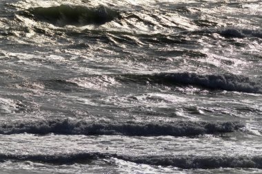 İtalya, Sicilya, Akdeniz, dalgalı deniz dalgaları