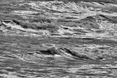 İtalya, Sicilya, Akdeniz, dalgalı deniz dalgaları