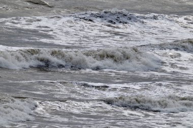 İtalya, Sicilya, Akdeniz, dalgalı deniz dalgaları