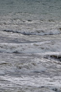 İtalya, Sicilya, Akdeniz, dalgalı deniz dalgaları