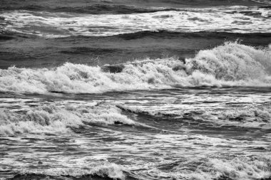 İtalya, Sicilya, Akdeniz, dalgalı deniz dalgaları