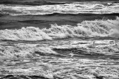 İtalya, Sicilya, Akdeniz, dalgalı deniz dalgaları