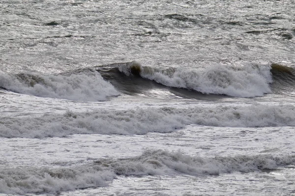 Italia Sicilia Mar Mediterráneo Olas Mar Agitadas — Foto de Stock